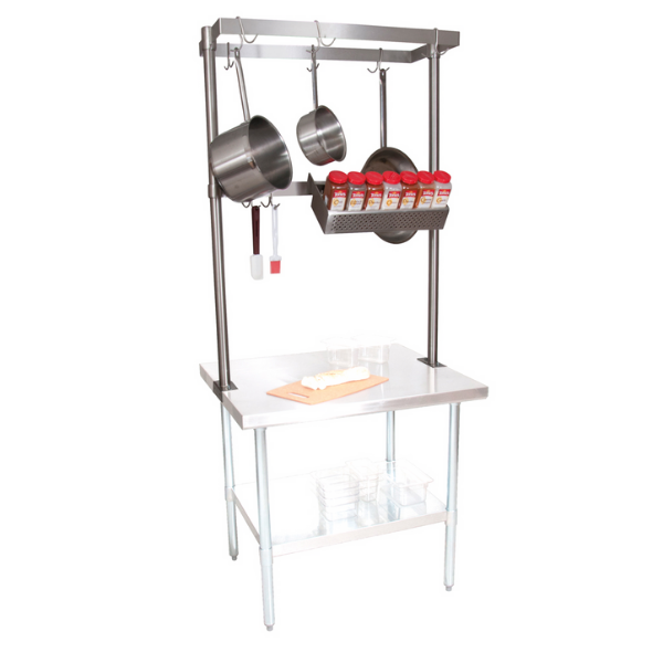 BK Resources (APQ-72) 72" Adjustable Table Mount Pot Rack