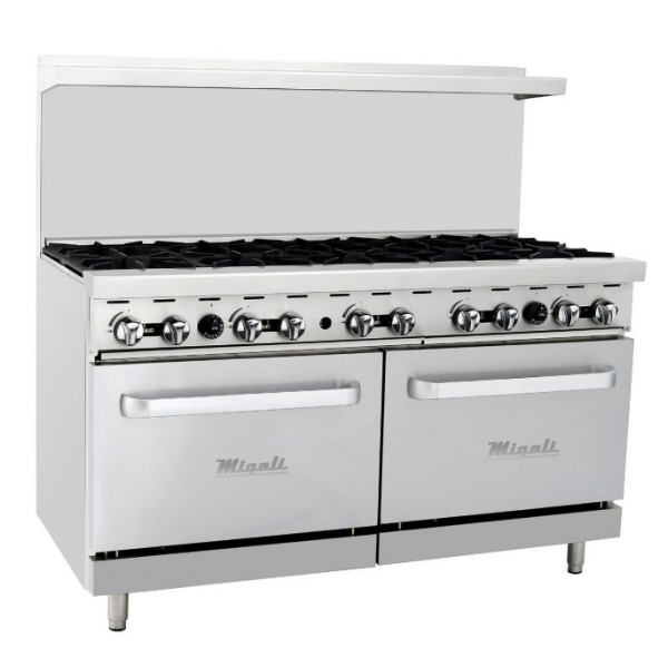 Migali-C-RO10-LP 10 Burner, Liquid Propane Gas Range & Oven