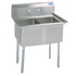 BK Resources 2 Compartment Sink  18 X 18 X 12D No Drainboard