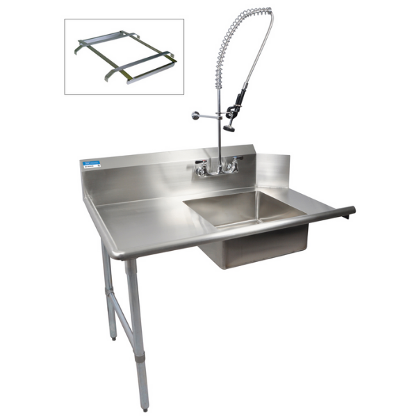 BK Resources (BKSDT-36-L-P2-G) 36" Soiled Dishtable Left Kit With Faucet