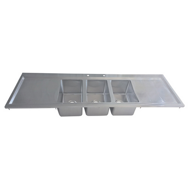 BK Resources (BK-DIS-1014-3-18T) 3 Compartment Drop-In Sink 10 X 14 X 10D W 2 QTY 18" DB