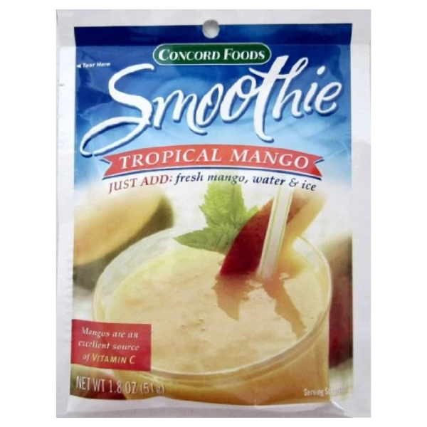 Concord Tropical Mango Smoothie Mix, 6 (SIX) 1.8oz Packets