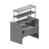 BK Resources (CKTST-3554OS) 35" X 54" Pass-Thru Cocktail Station With Overshelf