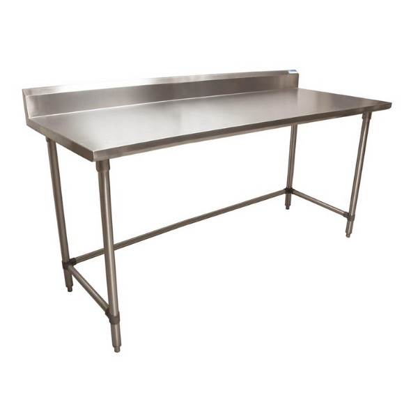 BK Resources (CTTR5OB-7230) 16 GA. T-304 5" Riser 72 X 30 Table Galvanized Open Base