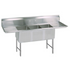 BK Resources 3 Compartment Sink 18 X 18 X 12D 2-24" Dual Drainboards With Stainless Steel Legs & Bracing