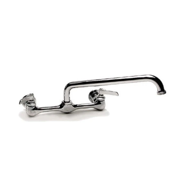 Commercial Food Service Wall Mount Faucet w/ 12" Spout for 3 Bay Sinks by Royal Industries