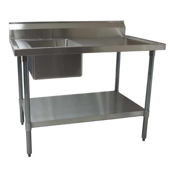 BK Resources (BKMPT-3060S-L) Marine Edge 18 GA. T-304 30 X 60 Prep Table