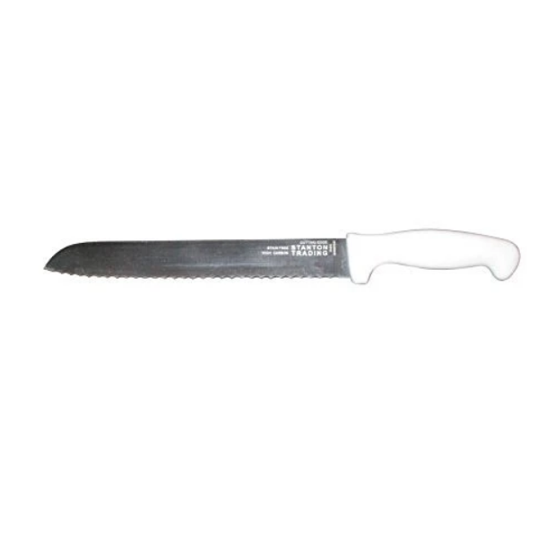 Stanton Trading KNV-BRDSER10-WH Serrated Wavy Edge 8" Bread Knife, White