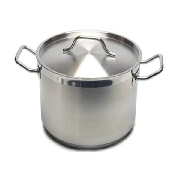 New Professional Commercial Grade 12 QT (Quart) Heavy-Gauge Stainless Steel Stock Pot, 3-Ply Clad Base, Induction Ready, With Lid Cover NSF Certified Item