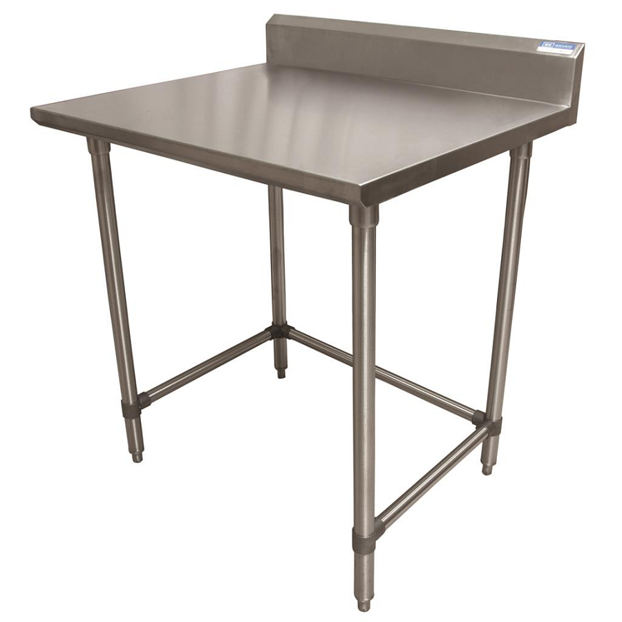 BK Resources (VTTR5OB-3630) 36" X 30" T-430 18 GA Table Stainless Steel 5" Riser Open Base