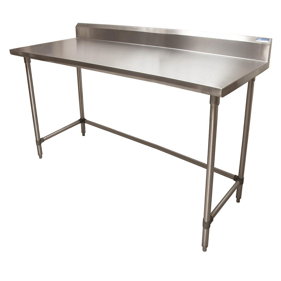 BK Resources (VTTR5OB-6024) 60" X 24" T-430 18 GA Table Stainless Steel 5" Riser Open Base