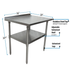 BK Resources (VTTR-3630) 36" X 30" T-430 18 GA Table Stainless Steel Top 1.5" Riser